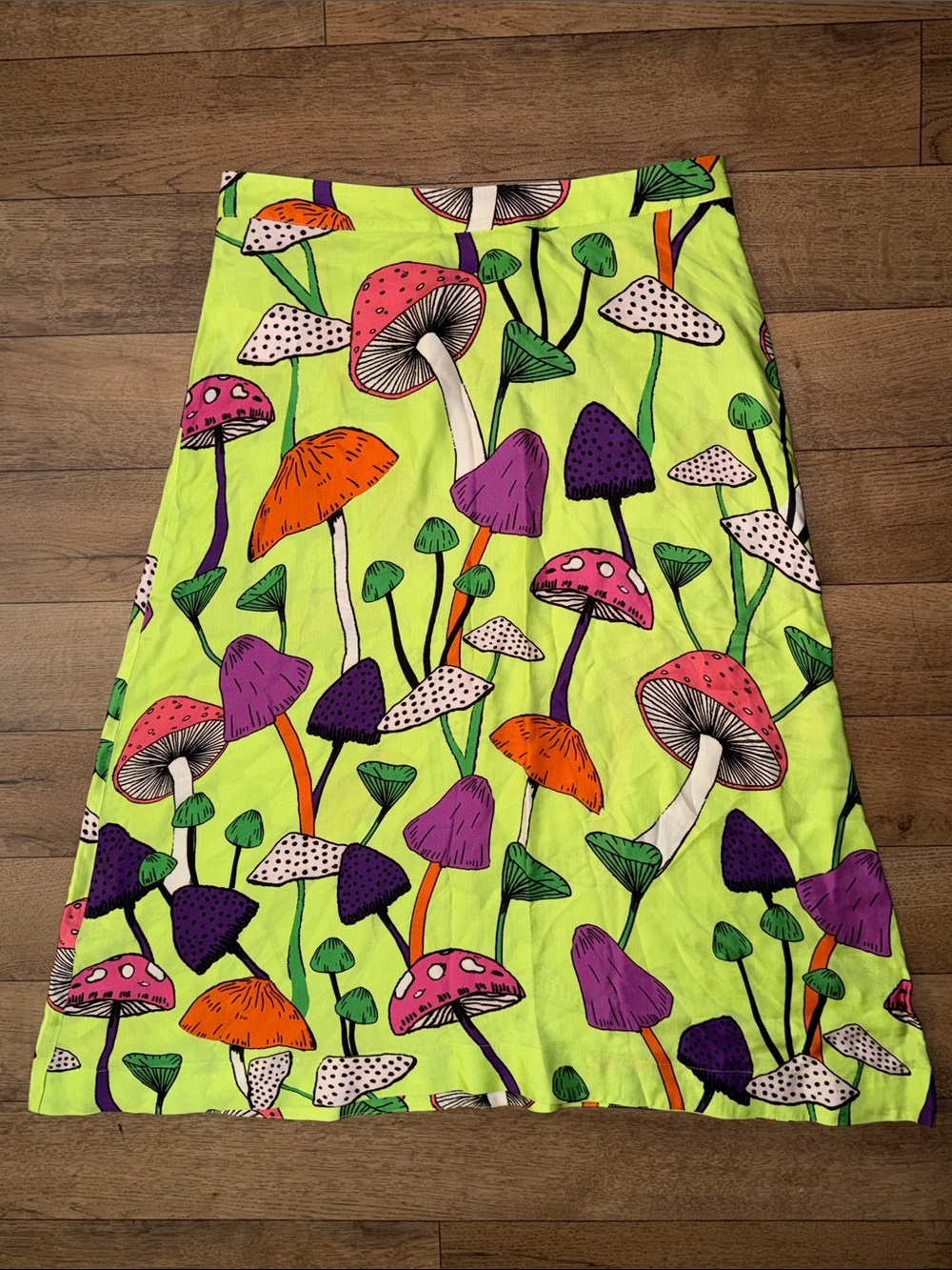 Farm Rio Size Large Mushroom Print Midi/Maxi Skirt Whimsy Fairy Anthropologie L